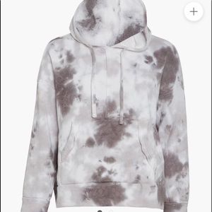 Free People Movement Work It Out Hoodie Tie Dye Drawstring Black Combo